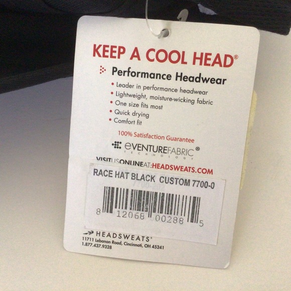 HEADSWEATS X FIT2RUN BLACK RACE HAT CAP NWT - Picture 6 of 8
